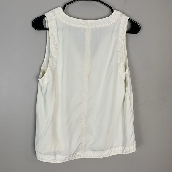 Evereve Tank Womens Size Small V-Neck Relaxed Fit Sleeveless Top Cream White - Picture 2 of 6